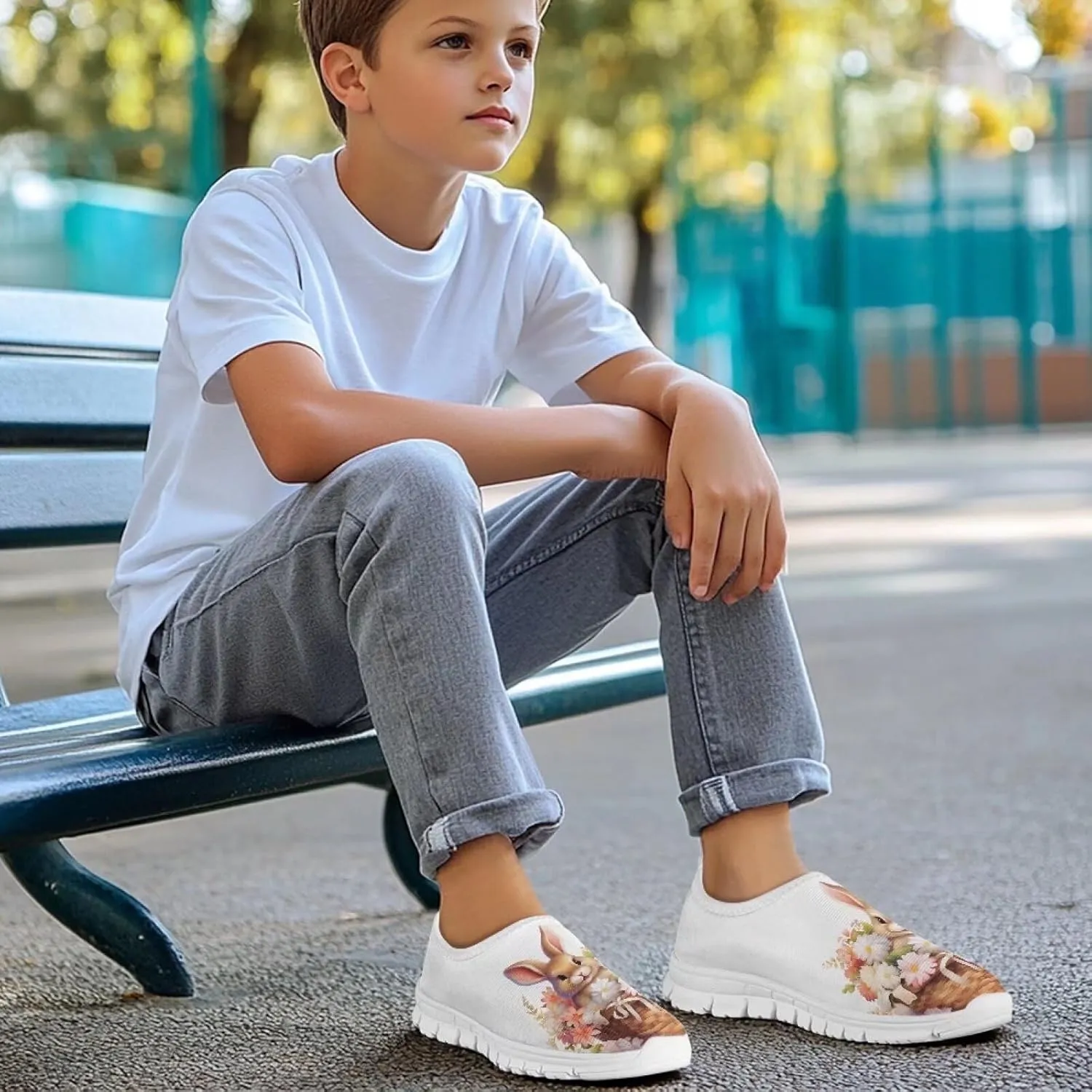 Casual Breathable Mesh Girls Boys Slip On Shoes
