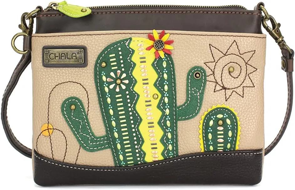 CHALA Dazzled Mini Crossbody/Purse with Convertible Strap Stylish, Compact, Versatile - Cactus - taupe