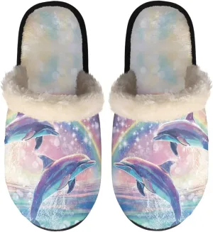 chaqlin Bedroom Slippers Womens Washable Cute House Slippers for Men Casual Winter Indoor Slippers