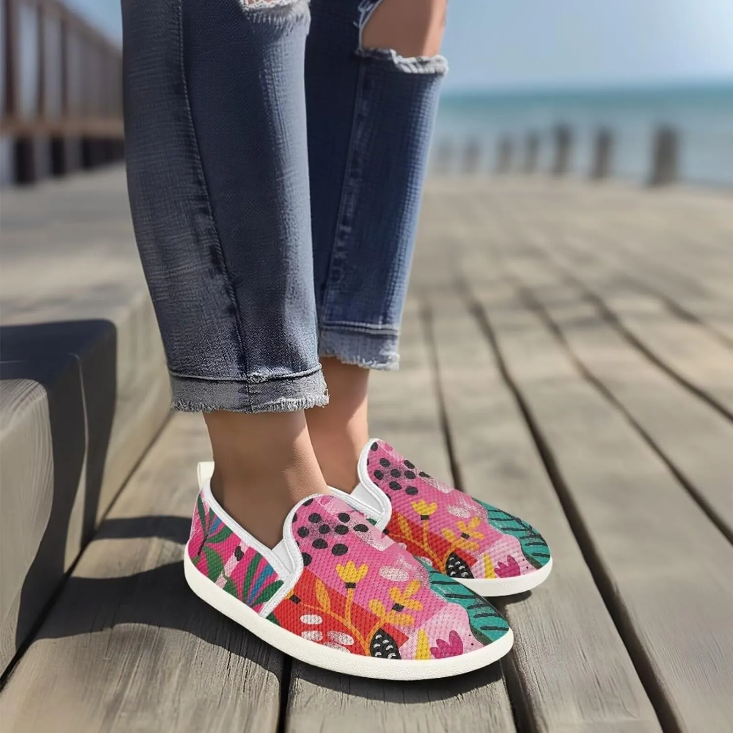 chaqlin Driving Loafers Fashion Women Mesh Flat Shoes Non Slip Wide Width Athletic Sneakers for Men Work Office Clipper