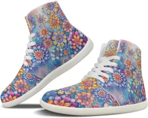 chaqlin Women/Men White High Top Shoes Leather Classic Laces Fashion Sneaker Anti Slip Wide Soft Toe Causal Walking Tennis Shoes