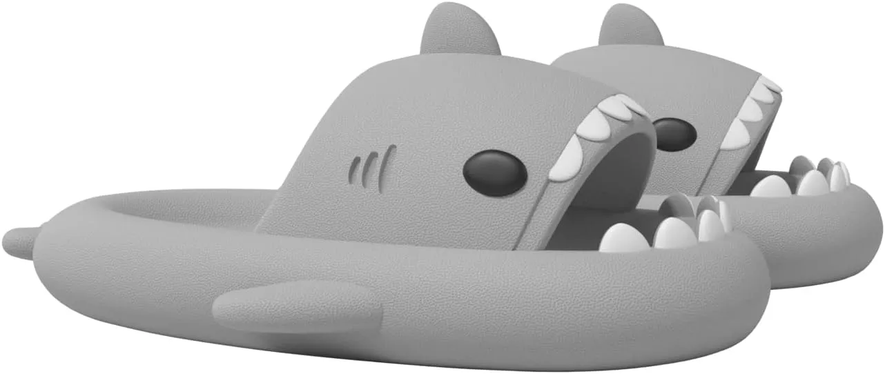 ChayChax Boys Girl Cloud Shark Slides Non-Slip Novelty Open Toe Sandals Extremely Comfy Cushioned Thick Sole Cute Cartoon Shower Slippers Indoor & Outdoor