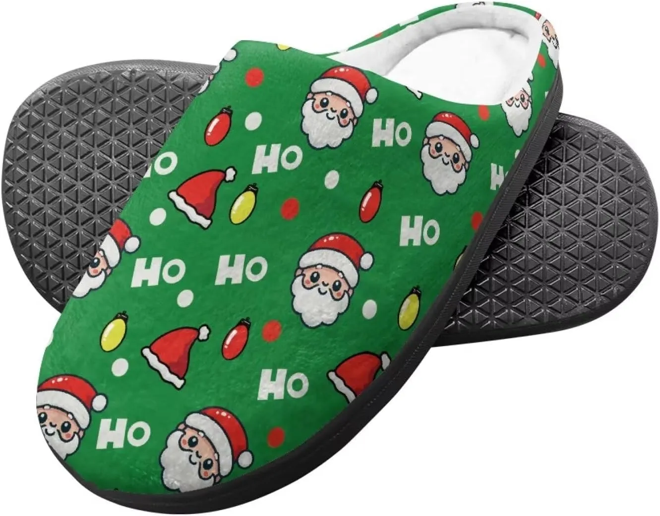Christmas Kids Fuzzy Warm House Slippers for Girls Non Slip Rubber Sole Home Slippers for Toddlers Size 9-15