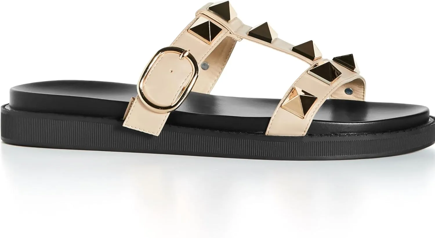 City Chic Women's WIDE FIT Totally Spike Slide, Neutral