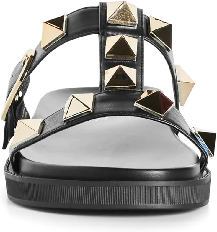City Chic Women's WIDE FIT Totally Spike Slide, Neutral