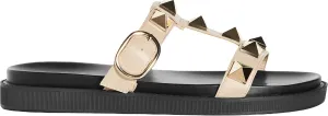 City Chic Women's WIDE FIT Totally Spike Slide, Neutral