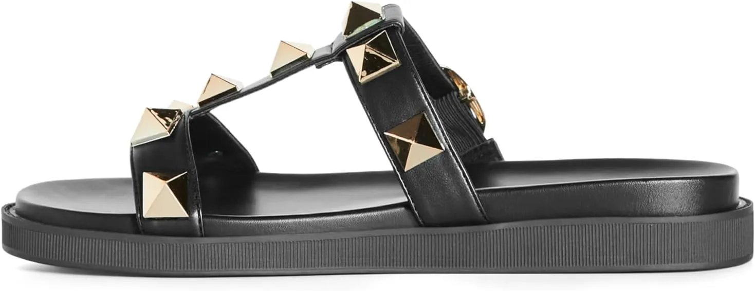 City Chic Women's WIDE FIT Totally Spike Slide, Neutral