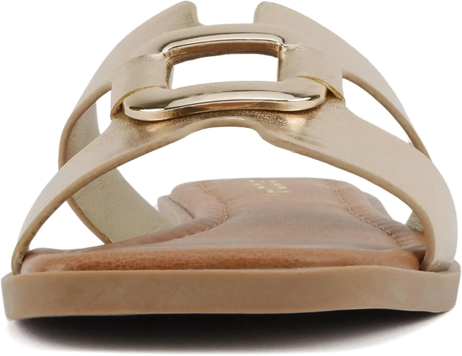 CITYCLASSIFIED “FENG” ~ Women Square Toe H-Band Buckle Slip-On Fashion Slide Sandal