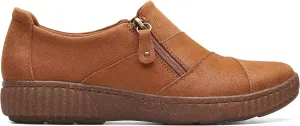 Clarks Women's Caroline Grace Loafer, Dark Tan Leather, 5
