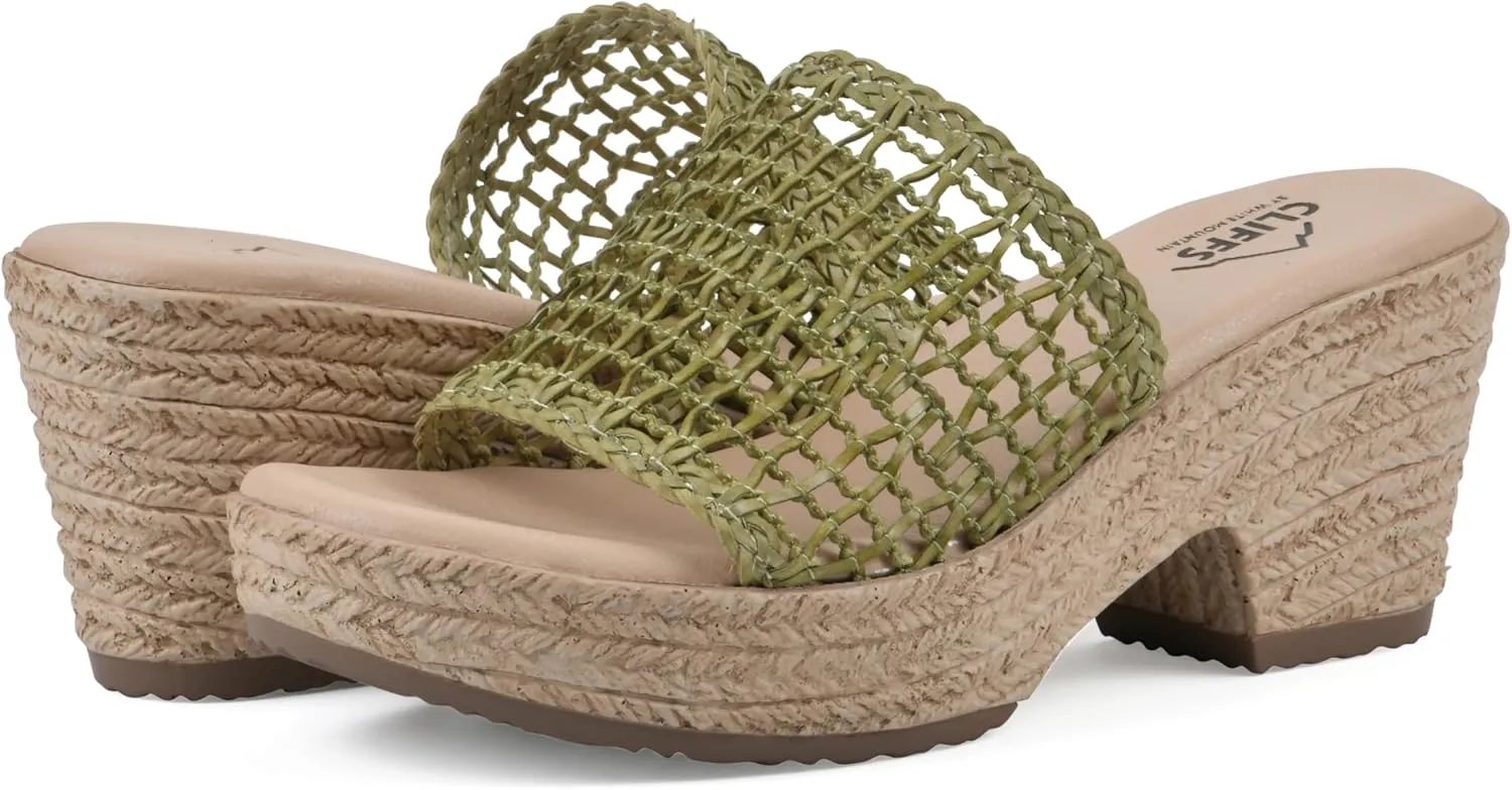 CLIFFS BY WHITE MOUNTAIN Women's Biankka Platform Woven Slide Sandal