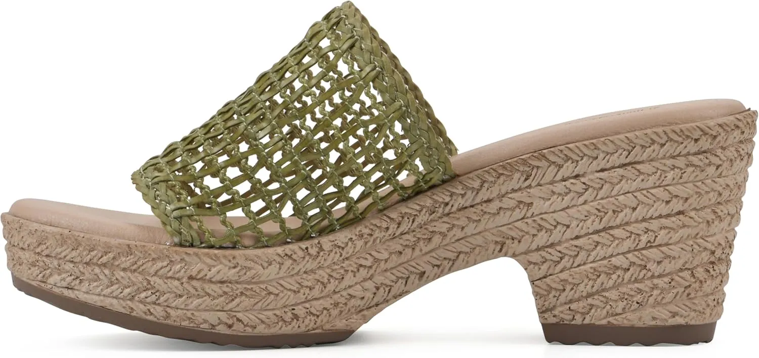 CLIFFS BY WHITE MOUNTAIN Women's Biankka Platform Woven Slide Sandal