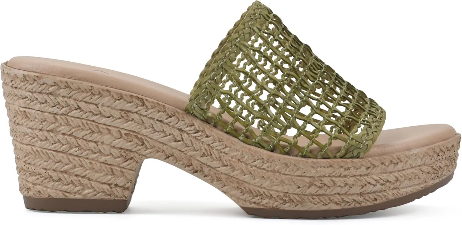 CLIFFS BY WHITE MOUNTAIN Women's Biankka Platform Woven Slide Sandal