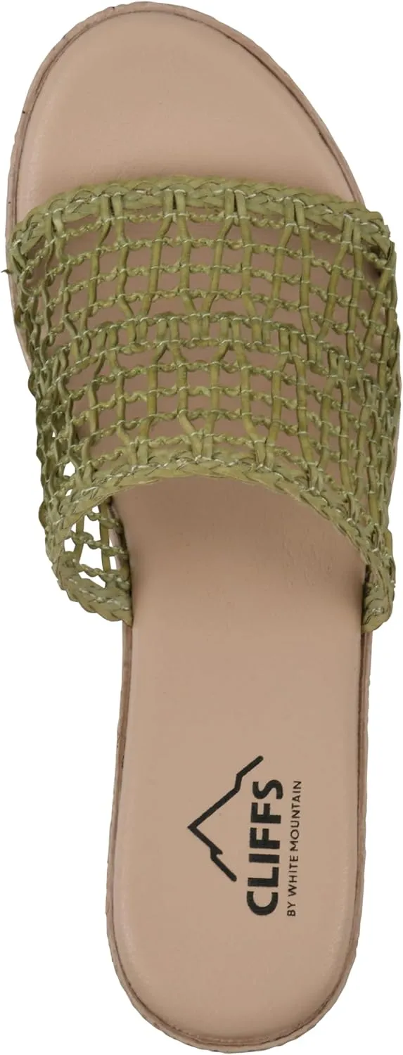 CLIFFS BY WHITE MOUNTAIN Women's Biankka Platform Woven Slide Sandal