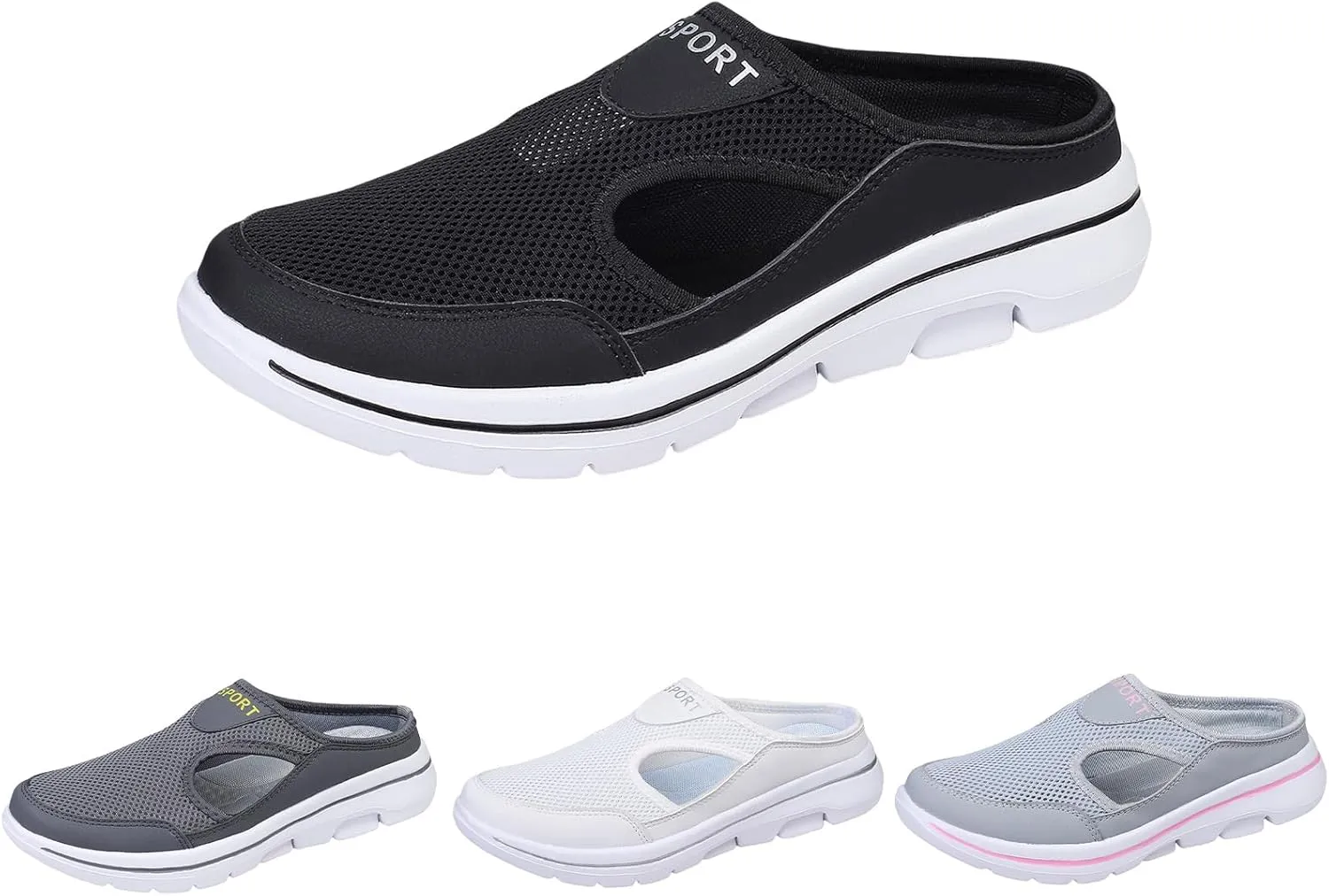 Clogs for Women 2025 Casual Non Slip Orthopedic Sneakers Breathable Mesh Walking Mules Sneakers Comfort Support Sports Sandals Closed Toe Slides Walking Shoes