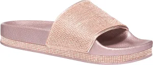 CLOVERLAY Women’s Slide Sandals Rhinestone Glitter Platform Slides Sandals Slippers
