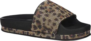 CLOVERLAY Women’s Slide Sandals Rhinestone Glitter Platform Slides Sandals Slippers