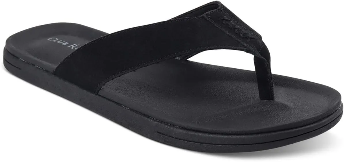 Club Room Mens Riley Slip-On Thong Flip-Flops Black 12 Medium (D), 100147517