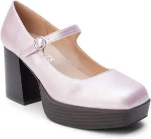 Coconuts by Matisse Womens Matilda Square Toe Mary Jane Platform Pumps Dress Casual Casual High Heel 3" & Up - Black
