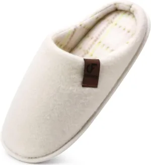 COFACE Unisex Mens Womens Cozy Memory Foam Scuff Slippers Casual Slip On Warm House Shoes Indoor/Outdoor Felt Sandal Slippers With Arch Support Rubber Sole Size 4-15