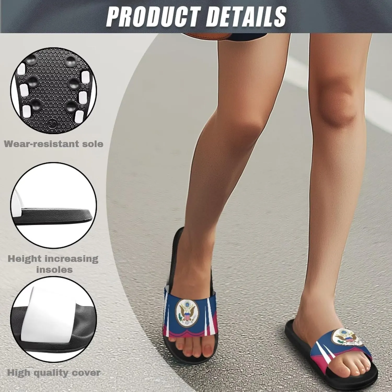 Comfortable Cushion House Slippers for Women, Indoor Outdoor EVA Foam Foot Shower Shoes with Non-Slip Arch Support