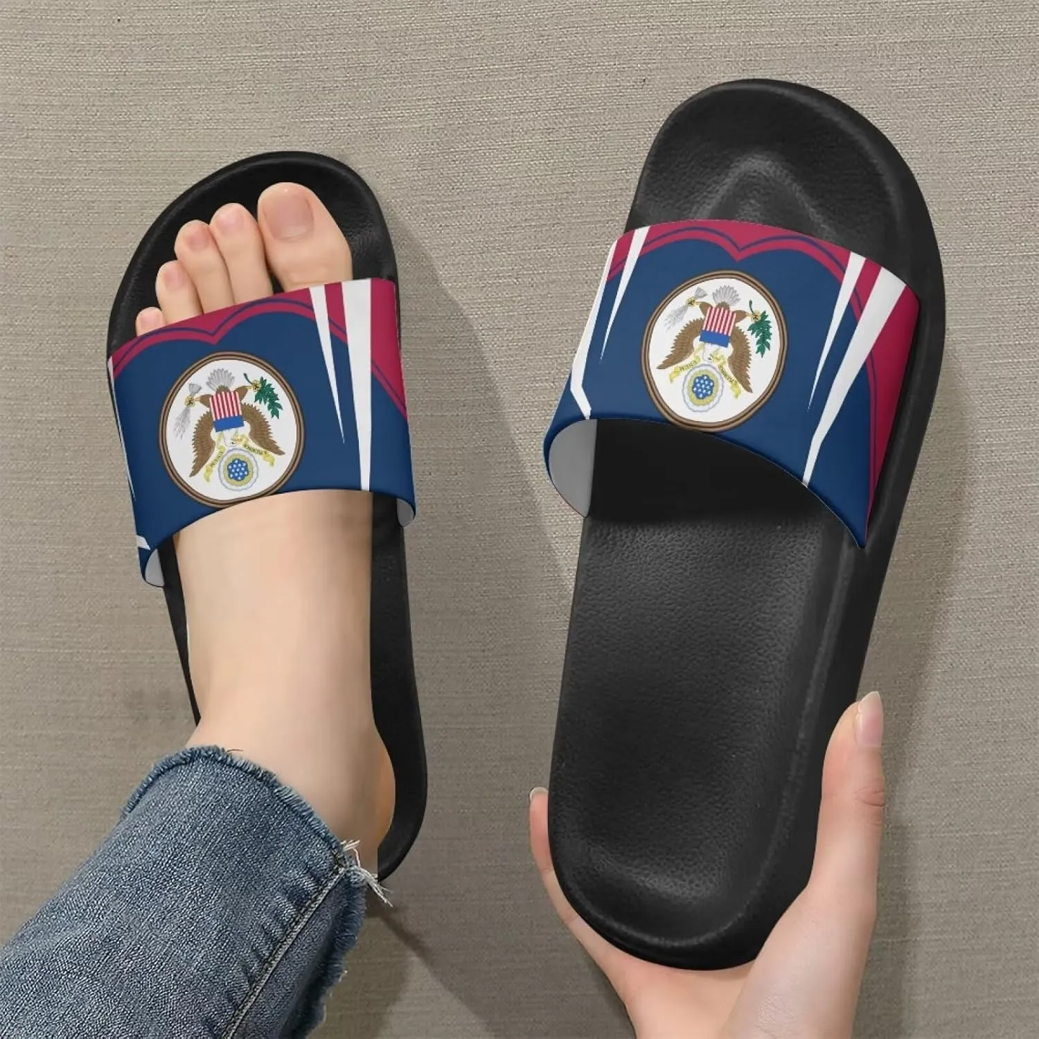 Comfortable Cushion House Slippers for Women, Indoor Outdoor EVA Foam Foot Shower Shoes with Non-Slip Arch Support