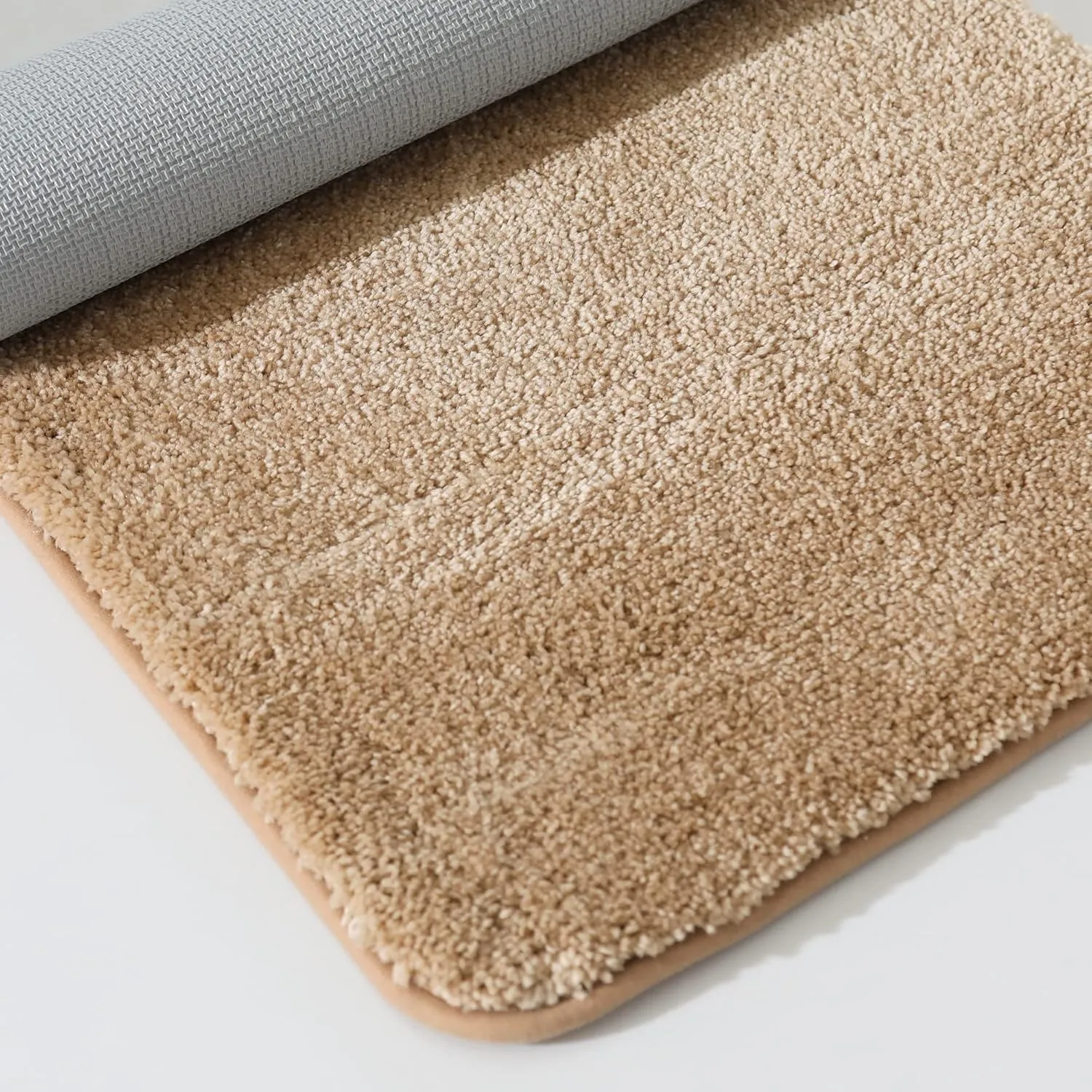 COSY HOMEER Bath Rugs for Bathroom Extra Thick - Anti-Slip Bath Mats Soft Plush Yarn Shaggy 100% Strong Mirco Polyeste Mat Living Room Bedroom Mat Floor Water Absorbent(Beige,20x32 - Inches)