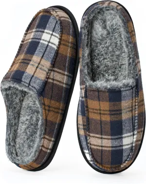 Cozylook Men's Slip-on Slippers, Memory Foam Padded House Moccasins, Non-Slip Sole Indoor/Outdoor, Soft Plush Lining, Cozy Gifts, Sizes 8-15