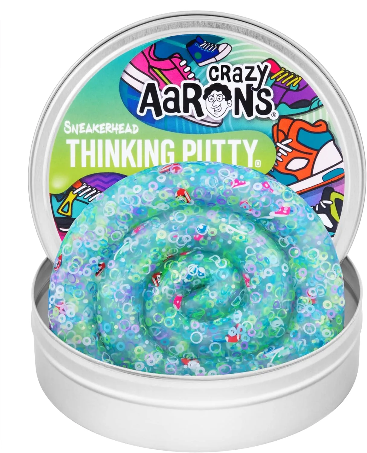Crazy Aaron's Thinking Putty® - Sneakerhead - Multi-Color Sensory Putty for Kids and Grown ups in a 4" Tin - Creative and Endless Fun, Stress Relief Therapy Toys, Never Dries Out - Made in USA
