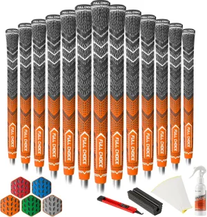 Cross Corded Golf Grips 13 Pack, Low Taper Design, Choose from 13 Grips or 13 Grips with All Kits, 3 Sizes 5 Colors Options, Multi-compound Hybrid Golf Club Grips, CG01 Series