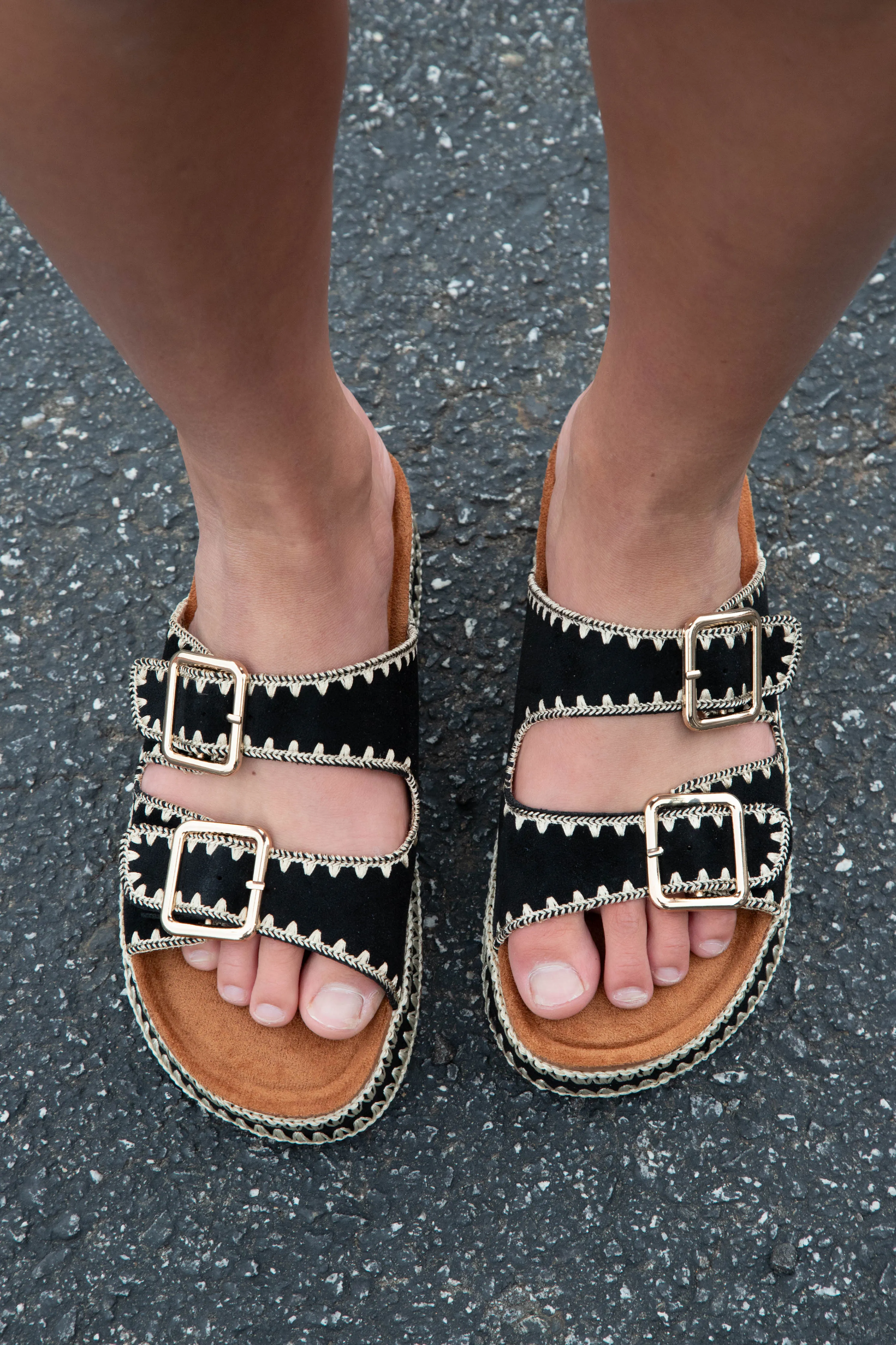 Cubana Whip Stitched Platform Sandal, Black | Dirty Laundry