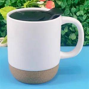 Cups, Coffee Cups and teacups for Home use, Exquisite Cups, Household Goods, Mugs, Ceramic Mugs with Cork Bottom, Ceramic Coffee Mugs, Fashion Business Ceramic Mugs (Color : White, Size : 401-500ml