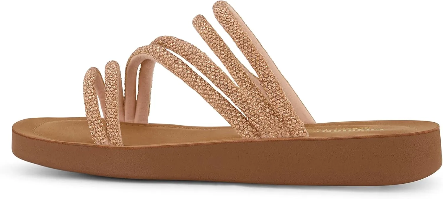 CUSHIONAIRE Women's Athena rhinestone sandal  Memory Foam