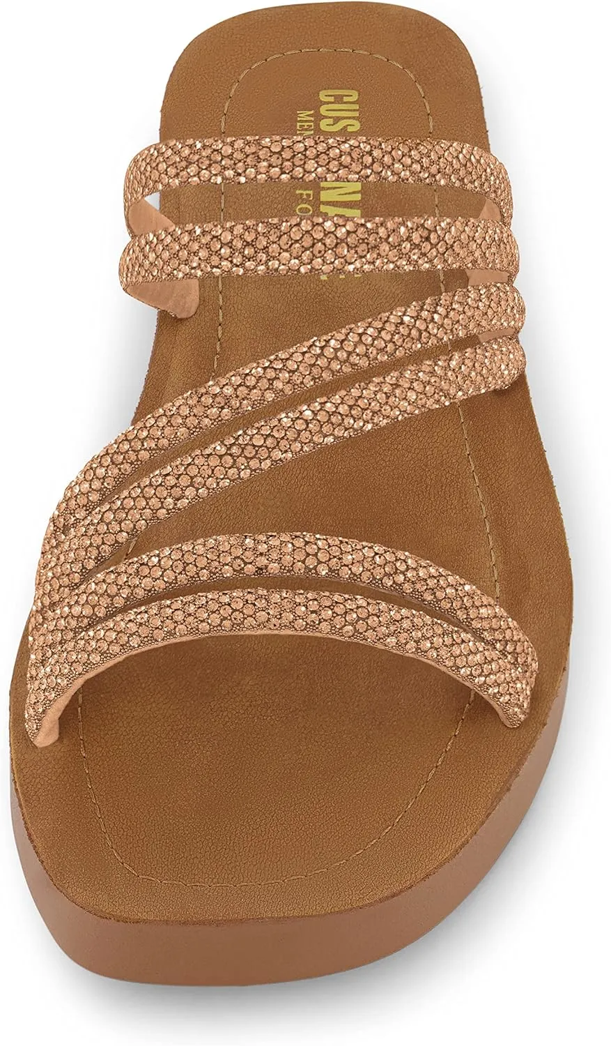 CUSHIONAIRE Women's Athena rhinestone sandal  Memory Foam