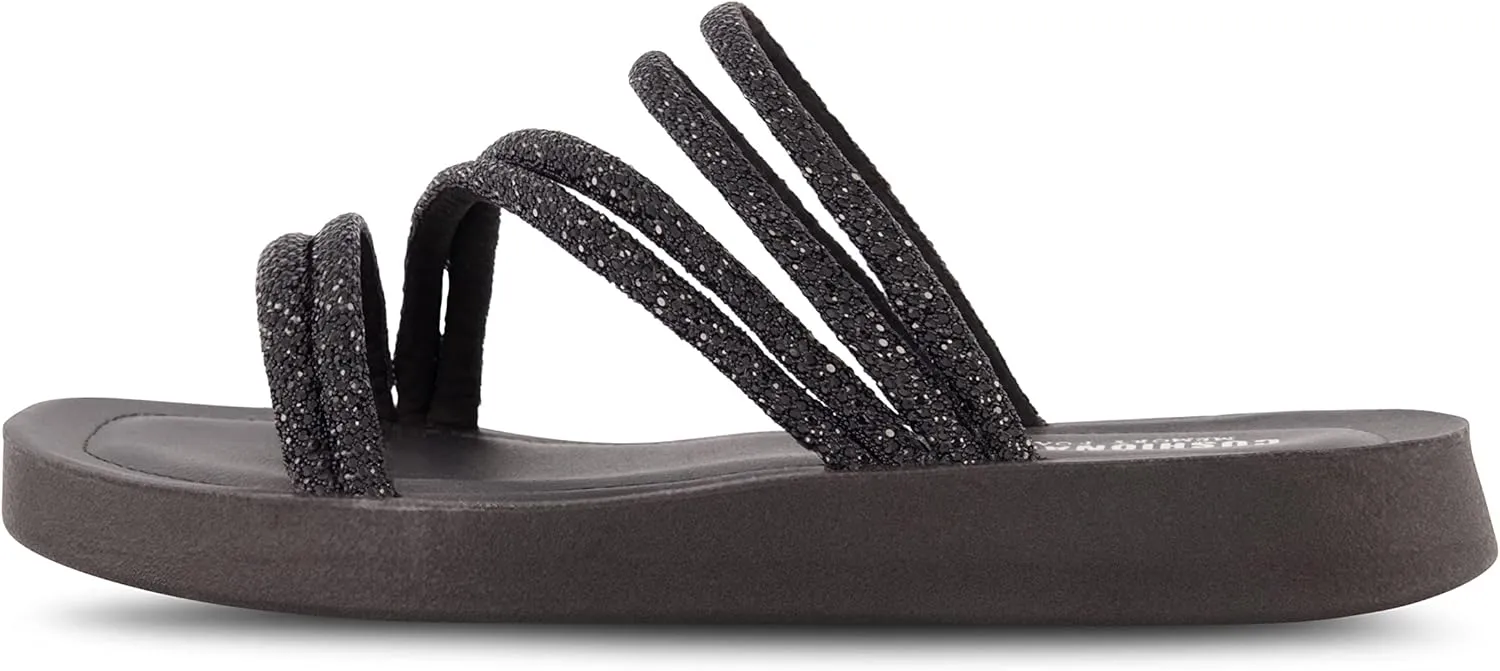 CUSHIONAIRE Women's Athena rhinestone sandal  Memory Foam