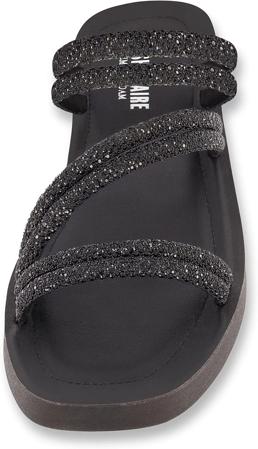 CUSHIONAIRE Women's Athena rhinestone sandal  Memory Foam