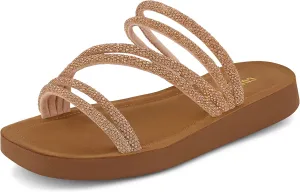CUSHIONAIRE Women's Athena rhinestone sandal  Memory Foam