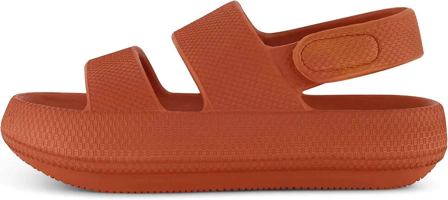 CUSHIONAIRE Women's Fuji sandal with adjustable strap and  Comfort