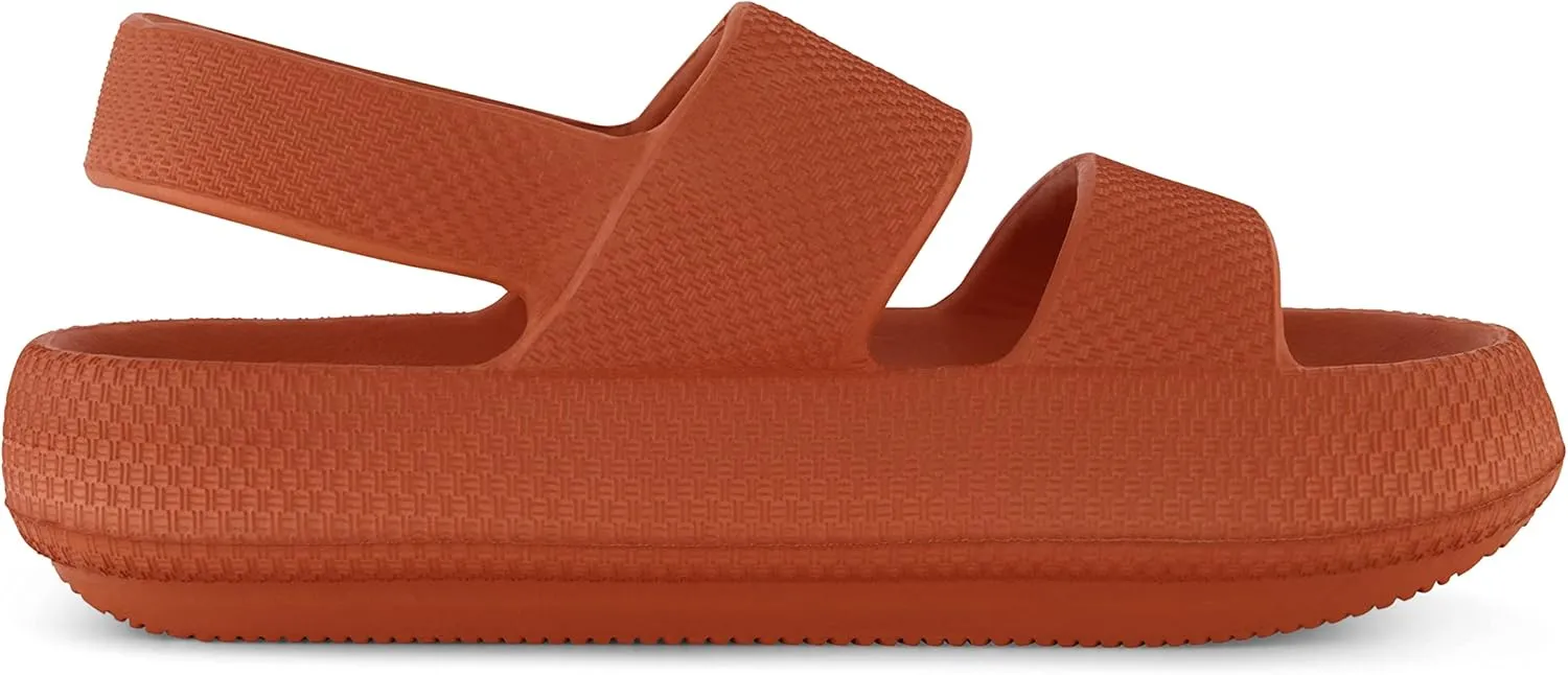 CUSHIONAIRE Women's Fuji sandal with adjustable strap and  Comfort