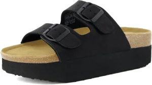 CUSHIONAIRE Women's Plane Platform Footbed Sandal With  Comfort, Wide Widths Available
