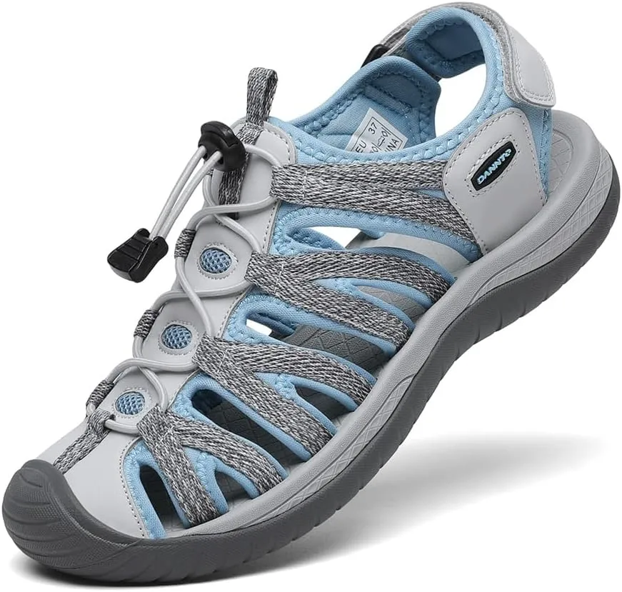 Dannto Women's Closed Toe Hiking Sandals Walking Water Sandal Comfort Athletic Sport Outdoor Sandals