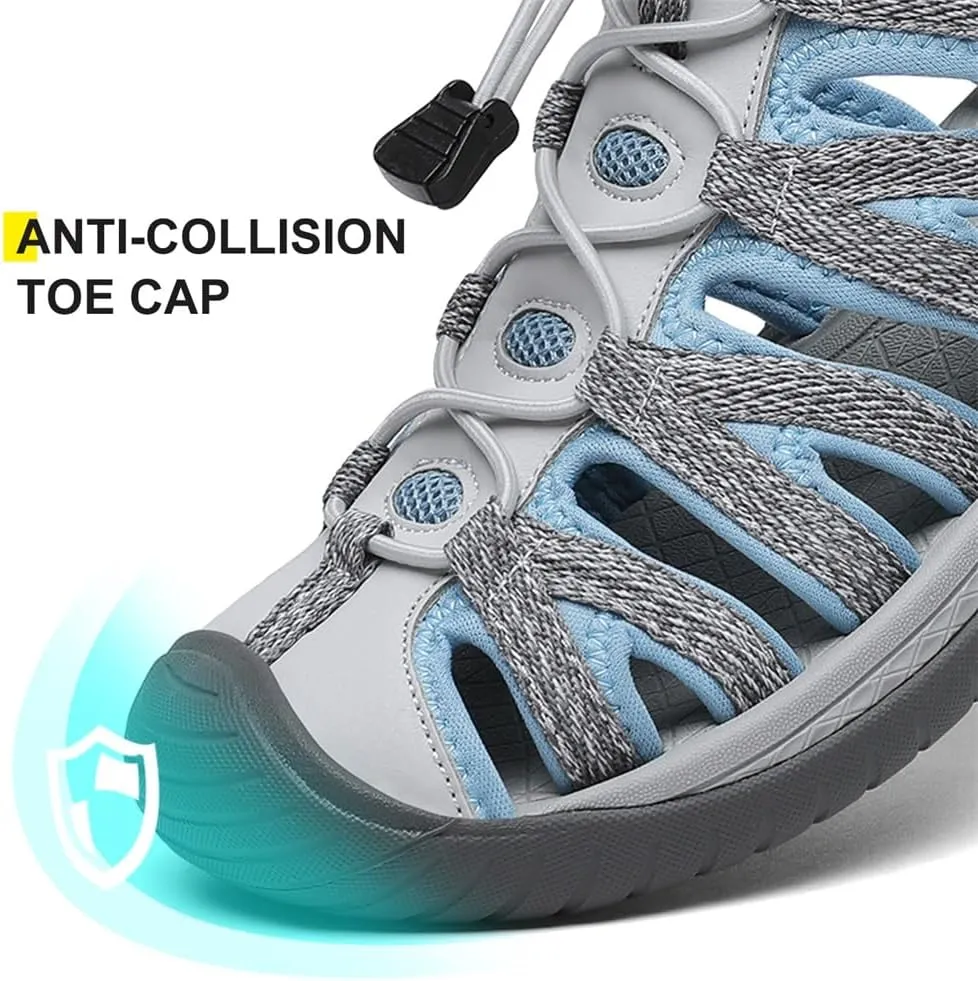 Dannto Women's Closed Toe Hiking Sandals Walking Water Sandal Comfort Athletic Sport Outdoor Sandals
