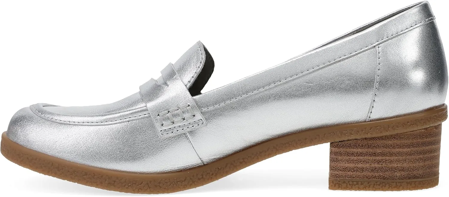 Dansko Danica Heeled Loafer for Women - Waterproof Leather with Rubber Outsole and Leather Stacked Heel for Long-Lasting Style in Any Weather