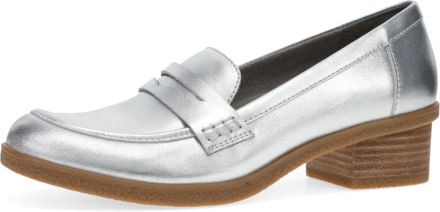 Dansko Danica Heeled Loafer for Women - Waterproof Leather with Rubber Outsole and Leather Stacked Heel for Long-Lasting Style in Any Weather