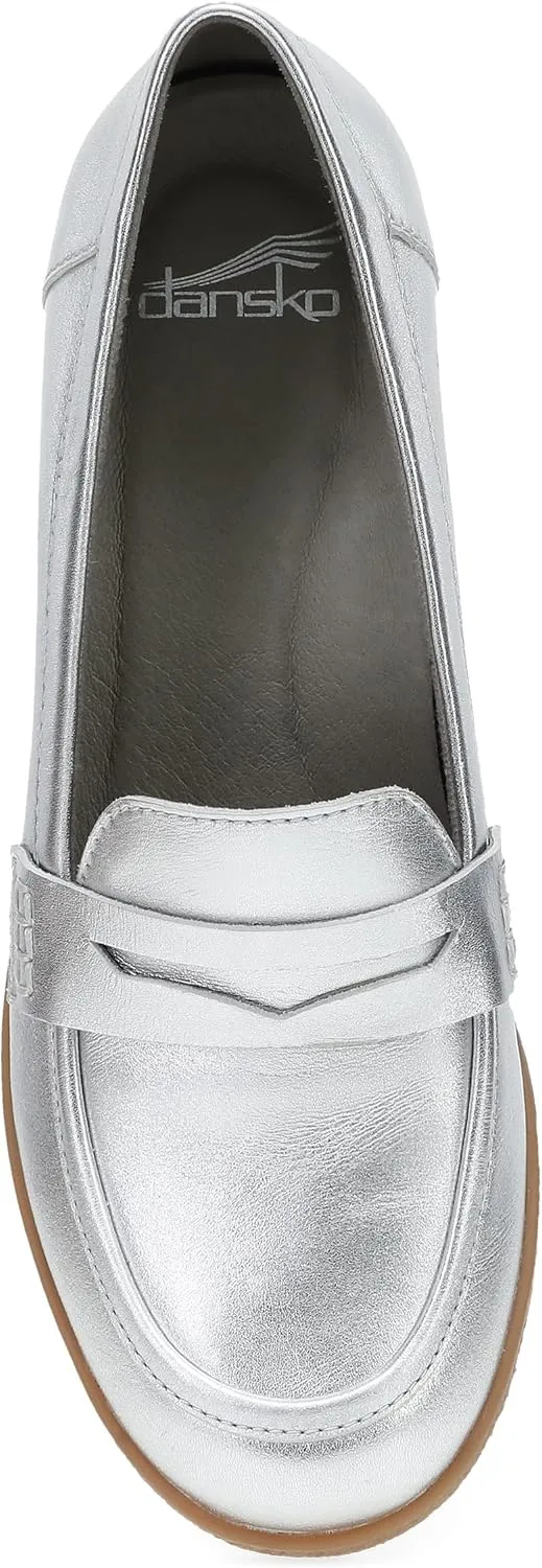 Dansko Danica Heeled Loafer for Women - Waterproof Leather with Rubber Outsole and Leather Stacked Heel for Long-Lasting Style in Any Weather