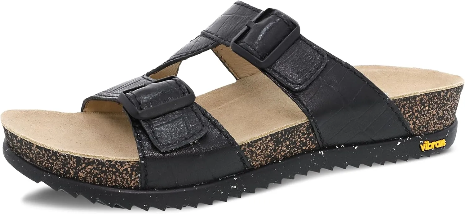 Dansko Dayna Double Buckle, Slip-On Sandal for Women - Cushioned Cork Midsole for Comfort and Shock Absorption - Vibram ECOSTEP EVO Rubber Outsole for Long-Lasting Wear