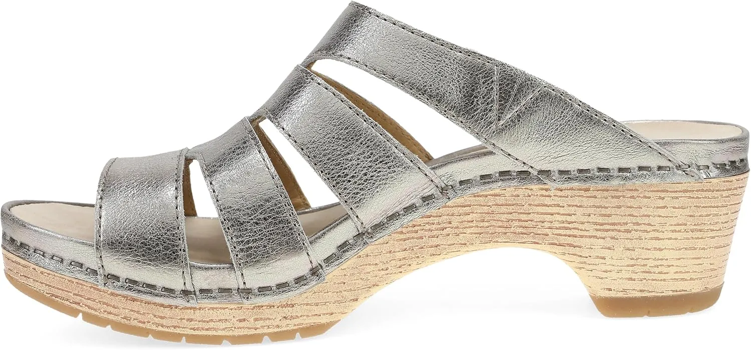 Dansko Lyndi Slide Sandals for Women - Caged-Style Design with Leather Uppers and Lightweight Rubber Outsole