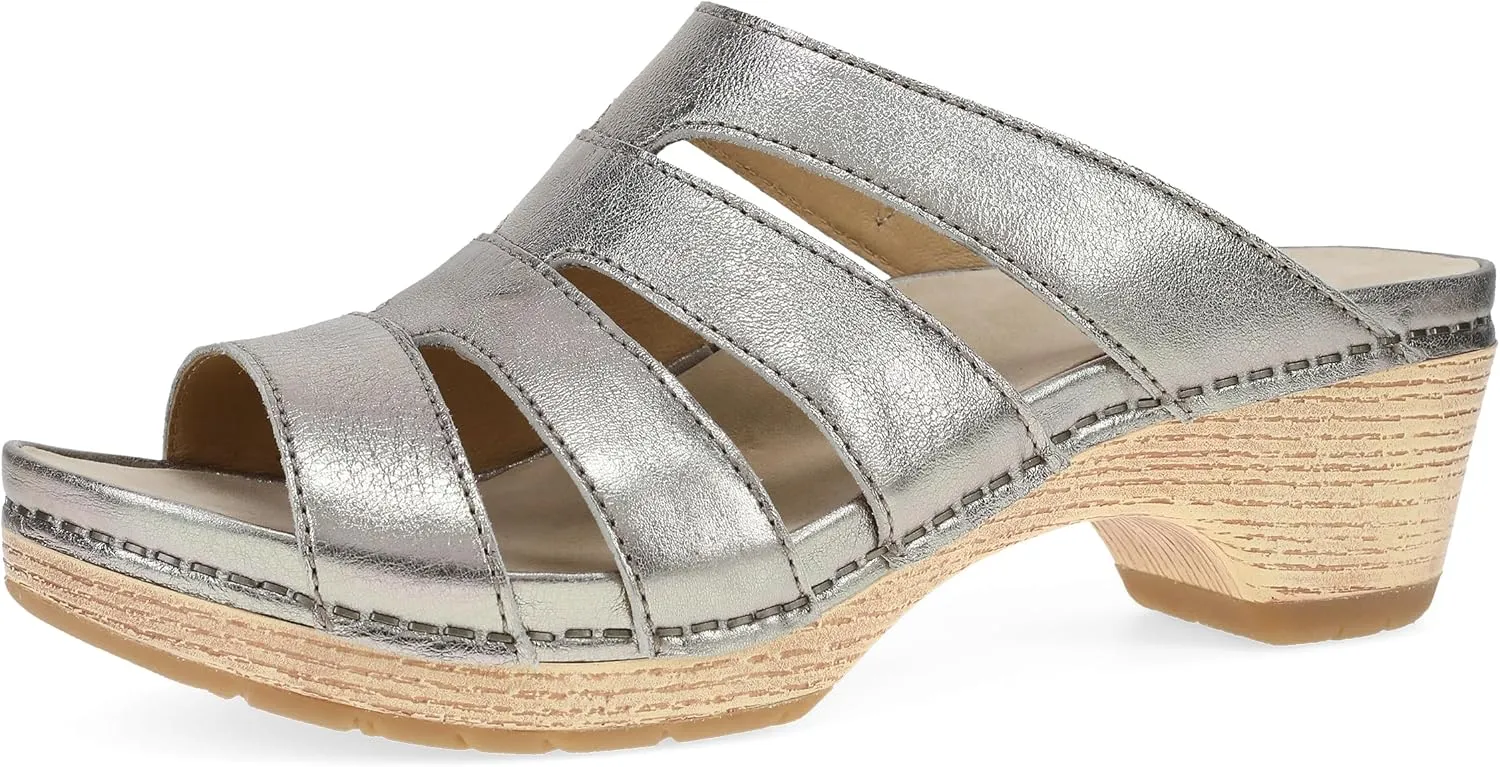 Dansko Lyndi Slide Sandals for Women - Caged-Style Design with Leather Uppers and Lightweight Rubber Outsole