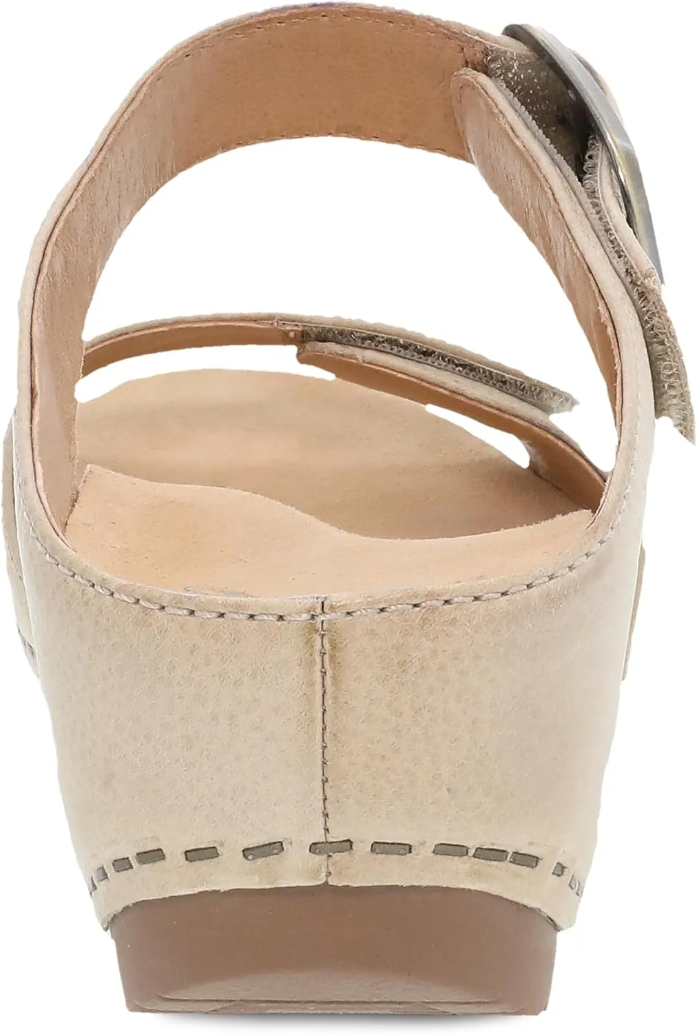 Dansko Tanya Slip-On Wedge Sandal for Women – Cushioned, Contoured Footbed for All-Day Comfort and Support – Hook & Loop Strap with Buckle Detail – Lightweight Rubber Outsole