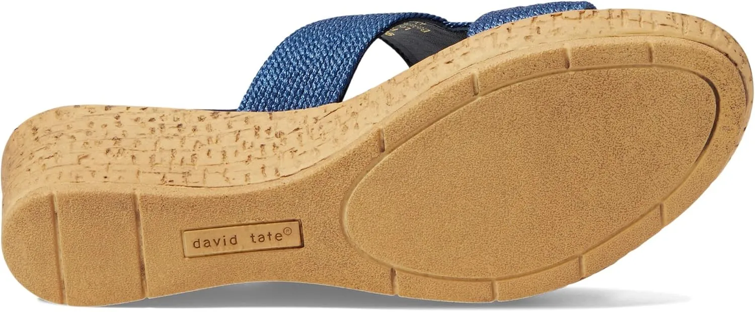 David Tate Womens Vibe Braided Slide Sandals