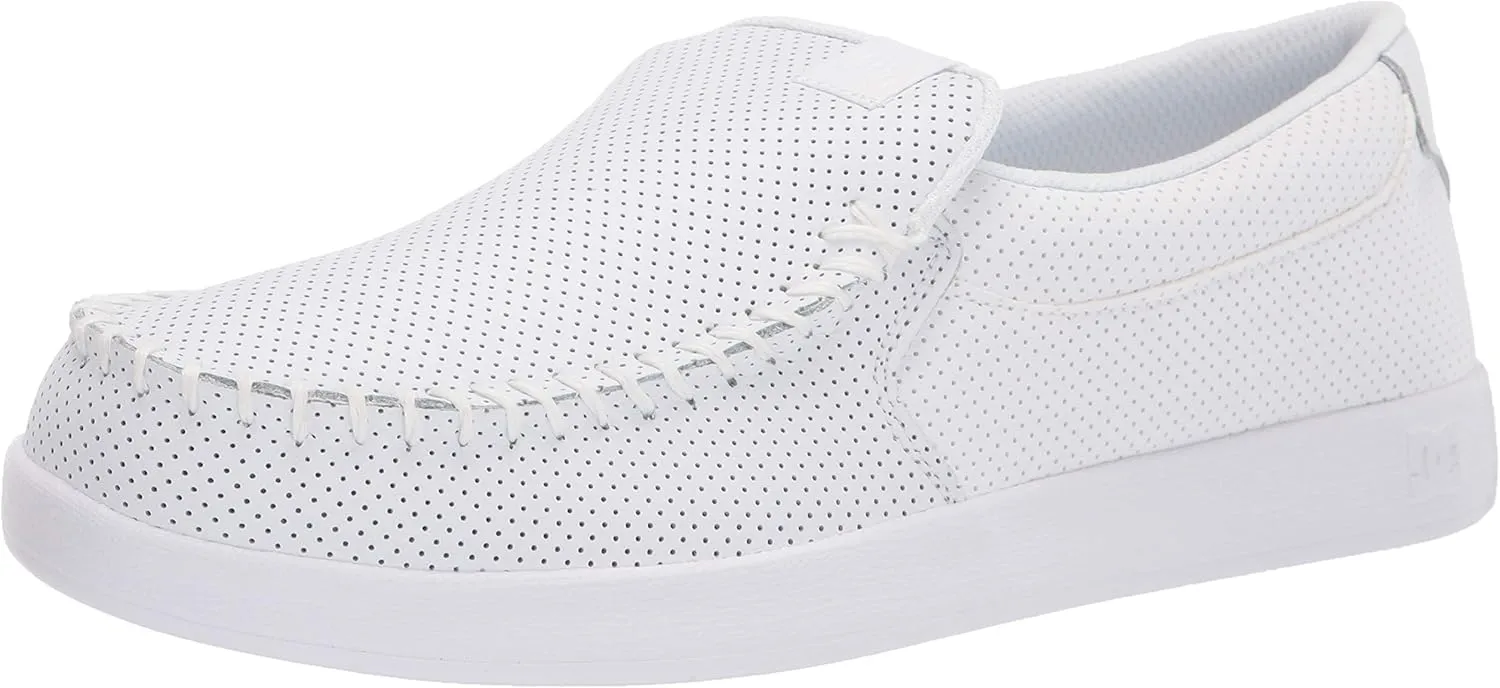 DC mens Villain Casual Slip on Skate Shoe, White, 8 US